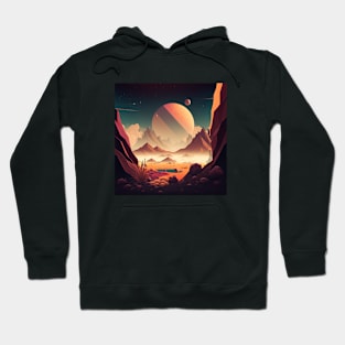 Illustration of landscape in the space Hoodie